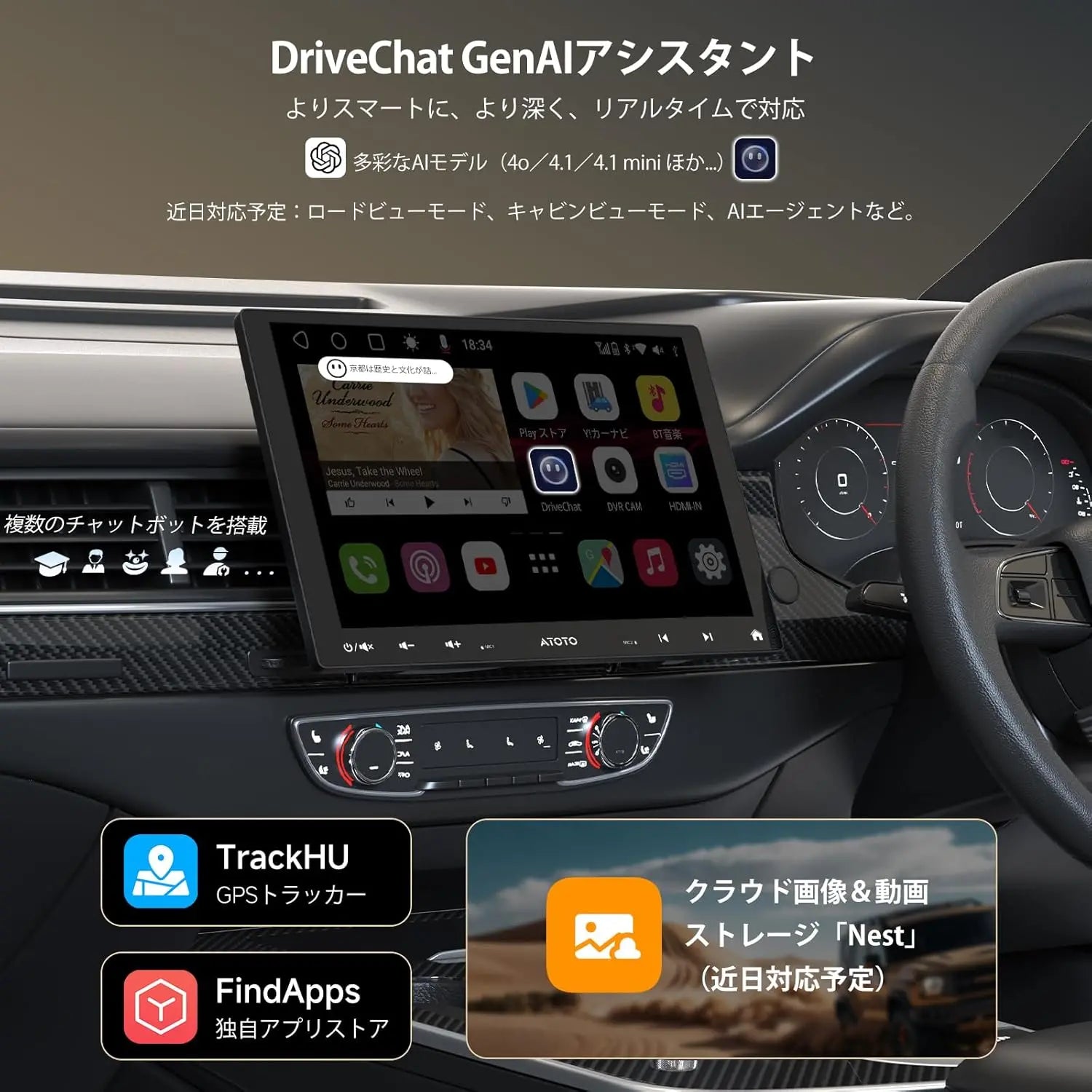 ATOTO S8 10インチ 1Din/2Dinディスプレイオーディオナビ CarPlay 4G対応